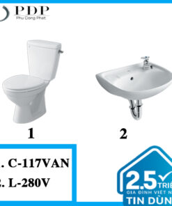 Combo 3 - Bồn Cầu Inax 2 Khối Nắp Êm C-117VAN + L-282V