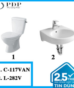Combo 4 - Bồn Cầu Inax 2 Khối Nắp Êm C-117VAN + L-282V