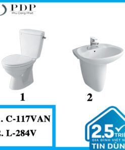 Combo 6 - Bồn Cầu Inax 2 Khối Nắp Êm C-117VAN + L-284V