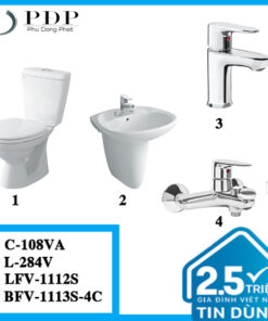 Combo 38 - Bồn Cầu Inax 2 Khối C-108VA + L-284V + LFV-1112S + BFV-1113S-4C