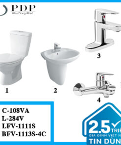 Combo 39 - Bồn Cầu Inax 2 Khối C-108VA + L-284V + LFV-1111S + BFV-1113S-4C