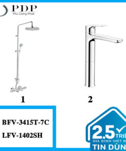 Combo 45 - Vòi Chậu Inax LFV-1402SH + Sen Cây Inax BFV-3415T-7C