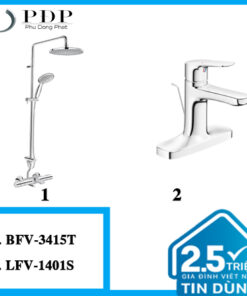 Combo 44 - Vòi Chậu Inax LFV-1401S + Sen Cây Inax BFV-3415T