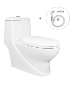 Bồn Cầu Viglacera 1 Khối V38 Kèm Vòi Xịt VG826