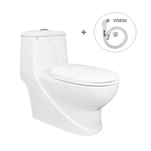 Bồn Cầu Viglacera 1 Khối V38 Kèm Vòi Xịt VG826