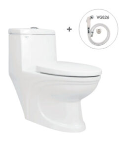 Bồn Cầu Viglacera 1 Khối V39 Kèm Vòi Xịt VG826