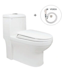 Bồn Cầu Viglacera 1 Khối V41 Kèm Vòi Xịt VG826