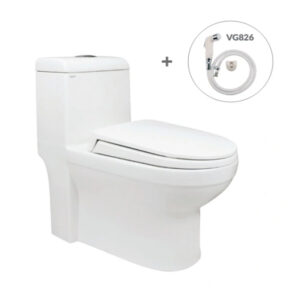Bồn Cầu Viglacera 1 Khối V41 Kèm Vòi Xịt VG826
