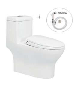 Bồn Cầu Viglacera 1 Khối V45 Kèm Vòi Xịt VG826