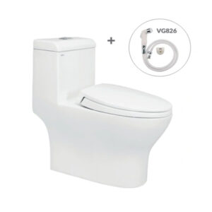Bồn Cầu Viglacera 1 Khối V45 Kèm Vòi Xịt VG826