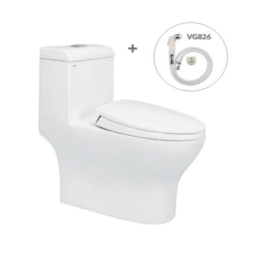 Bồn Cầu Viglacera 1 Khối V45 Kèm Vòi Xịt VG826