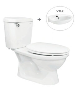 Bồn Cầu Viglacera 2 Khối VI77 Kèm Lavabo VTL2