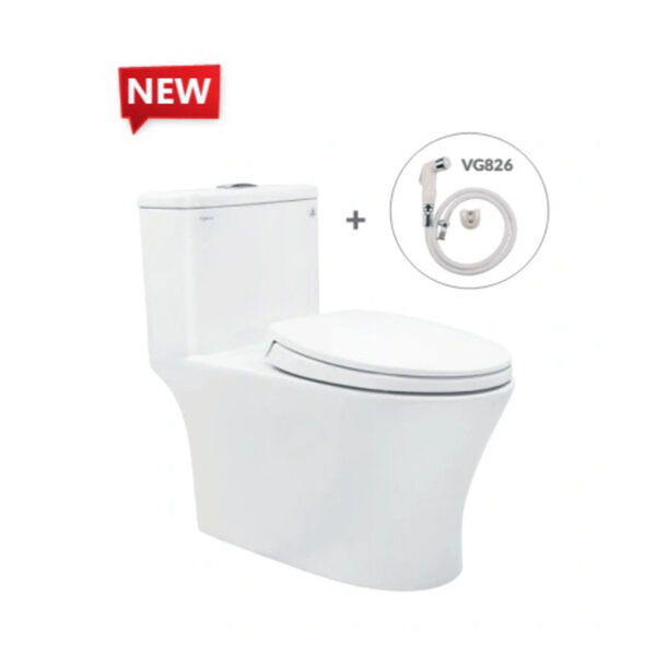 Bồn Cầu Viglacera 1 Khối V63 Kèm Vòi Xịt VG826